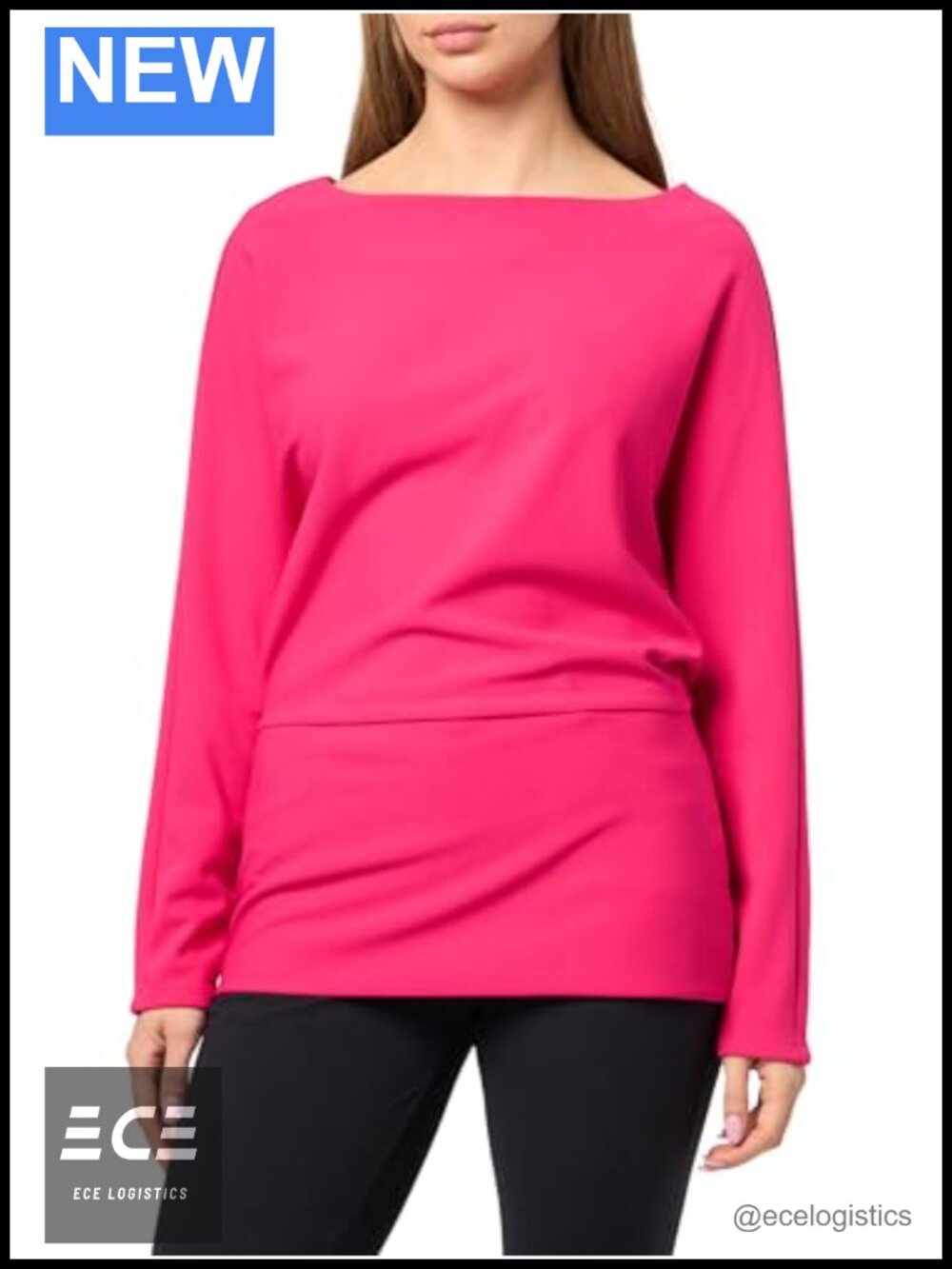 Halston Textured Dolman Long Sleeve Boat Neck Peasant Top Women's